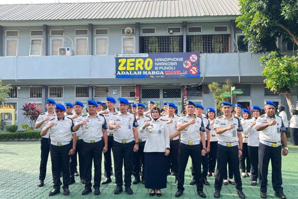 Penyematan Baret Biru, Kalapas Bandar Lampung Tegaskan Komitmen Zero Halinar