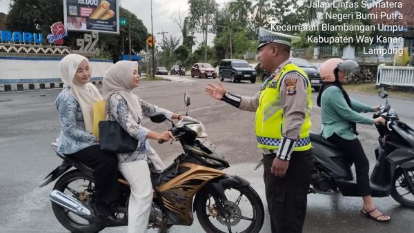 Jaga Kelancaran Arus di Bulan Suci, Satlantas Polres Way Kanan Intensifkan Gatur Pagi