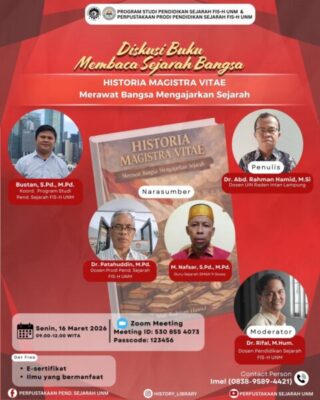 Webinar Nasional UIN RIL–UNM Bahas Buku Sejarah Karya Abd. Rahman Hamid