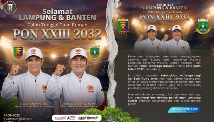 Bupati Way Kanan Ayu Asalasiyah Sambut Antusias Lampung-Banten Jadi Tuan Rumah PON XXIII 2032