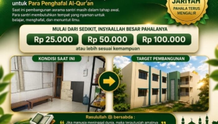 Gemilang Insan Madani Mandiri Ajak Masyarakat Wakaf dan Infak untuk Pembangunan Asrama Santri