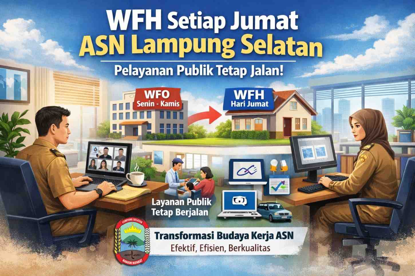 Pemkab Lampung Selatan Berlakukan WFH ASN, Fokus pada Kinerja dan Digitalisasi