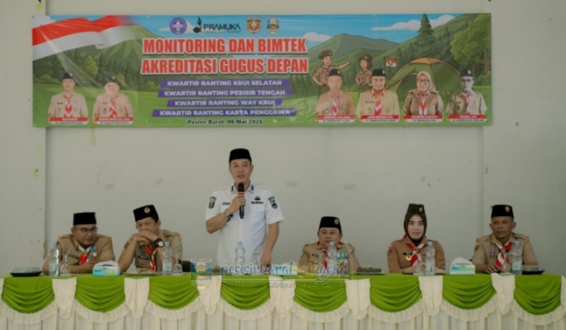 Dedi Irawan Buka Monitoring dan Bimtek Akreditasi Gugus Depan Pramuka Pesisir Barat