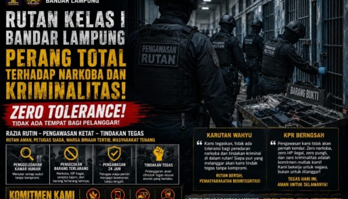 Karutan Bandar Lampung Tegas: Tidak Ada Kompromi untuk Pelanggaran Hukum di Dalam Rutan